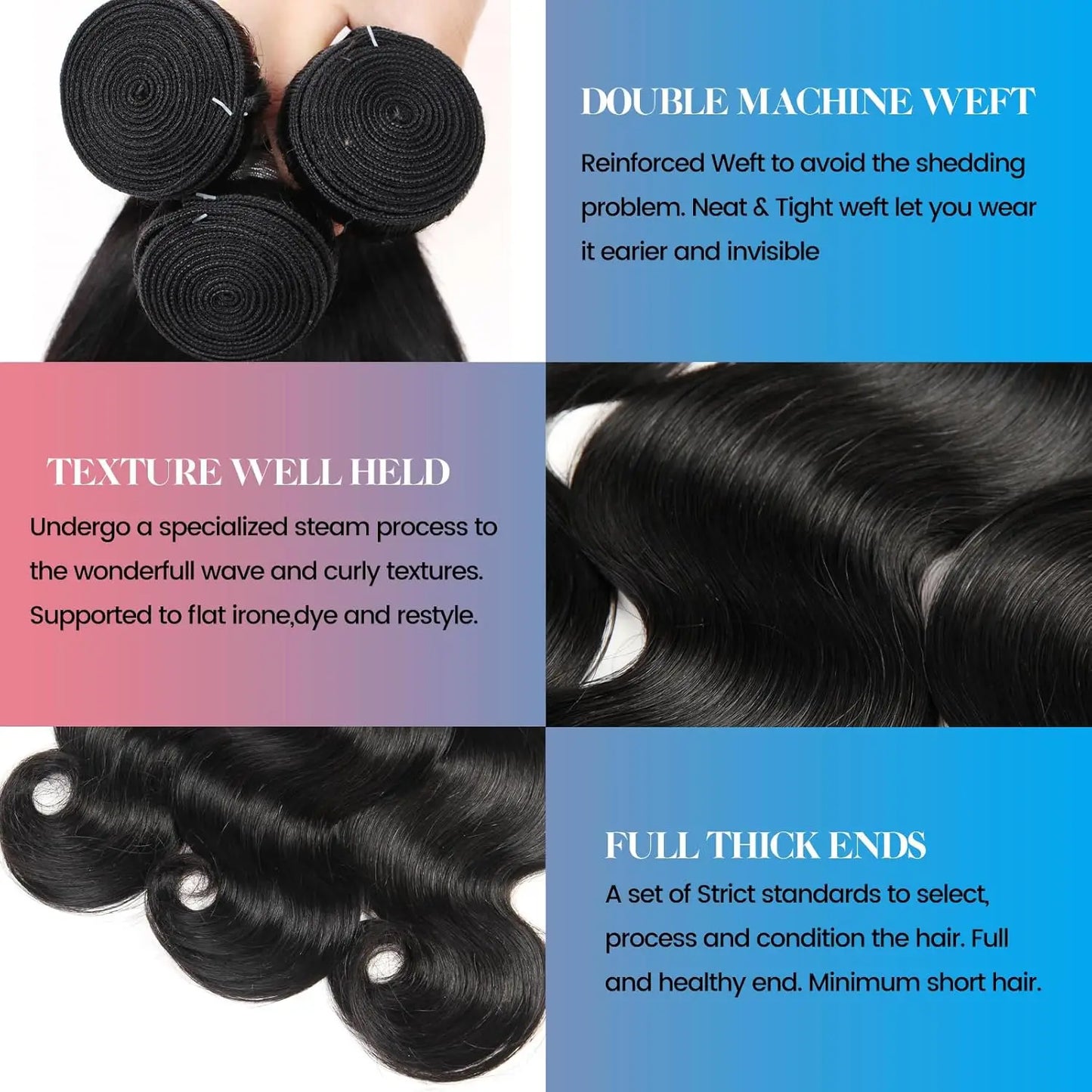 40 50 Inch Body Wave Bundles 100% Brazilian Human Hair 16A 4 5 Bundle Black Remy Raw Virgin Human Hair Double Bundles Extensions