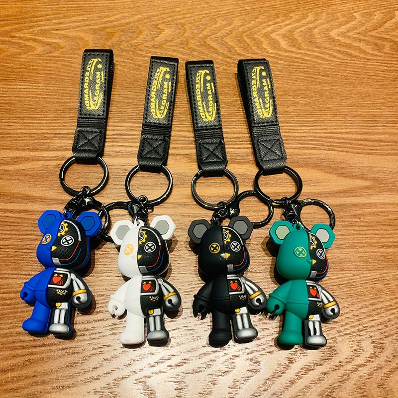 Cartoon Simple Mechanical Bear Cute Niche Doll Keychain Chain Bag Personalized Small Pendant Accessory Keychain Decorative Gifts