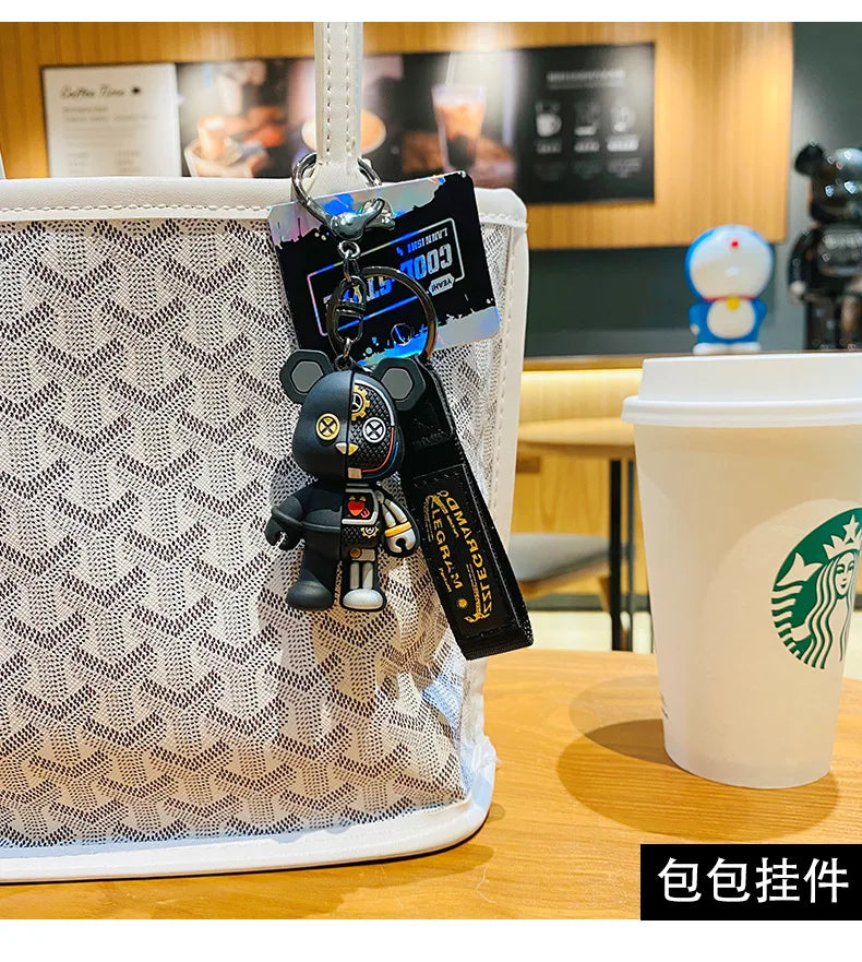 Cartoon Simple Mechanical Bear Cute Niche Doll Keychain Chain Bag Personalized Small Pendant Accessory Keychain Decorative Gifts