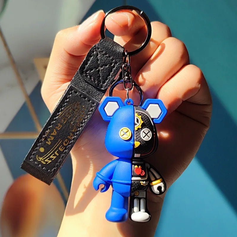 Cartoon Simple Mechanical Bear Cute Niche Doll Keychain Chain Bag Personalized Small Pendant Accessory Keychain Decorative Gifts