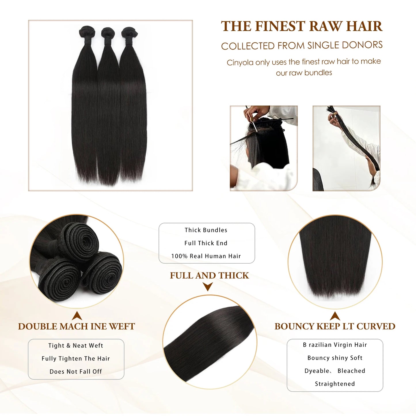 30 32 Inch Bone Straight Bundles Human Hair 100% Unprocessed Raw Remy Hair 3 4 Bundles Brazilian Extension Double Weft For Women