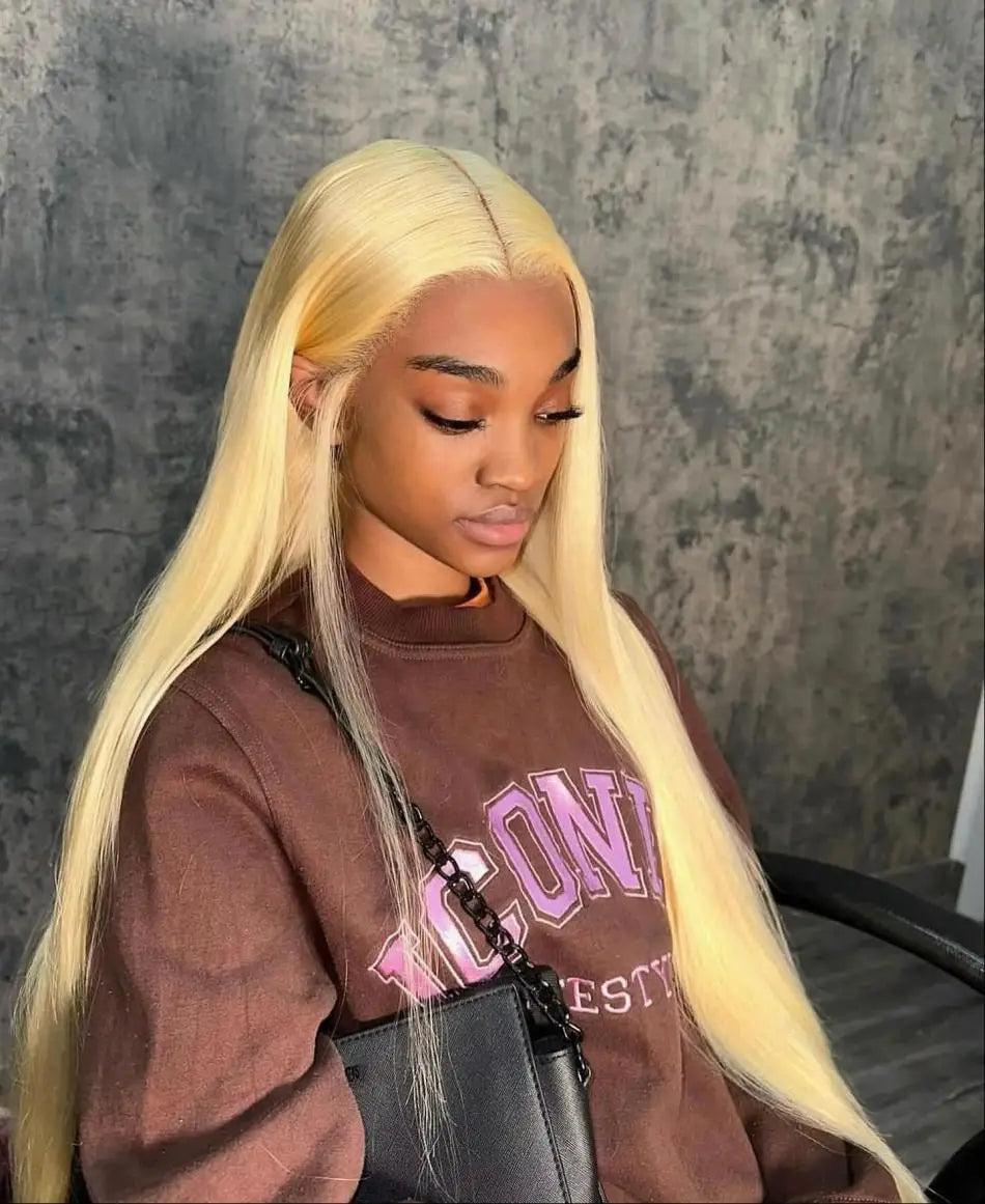 250 Density Human Hair Wigs Blonde 613 Lace Front Wigs 13x6 Straight Human Hair Lace Frontal Wig Brazilian Hair Wigs for Women