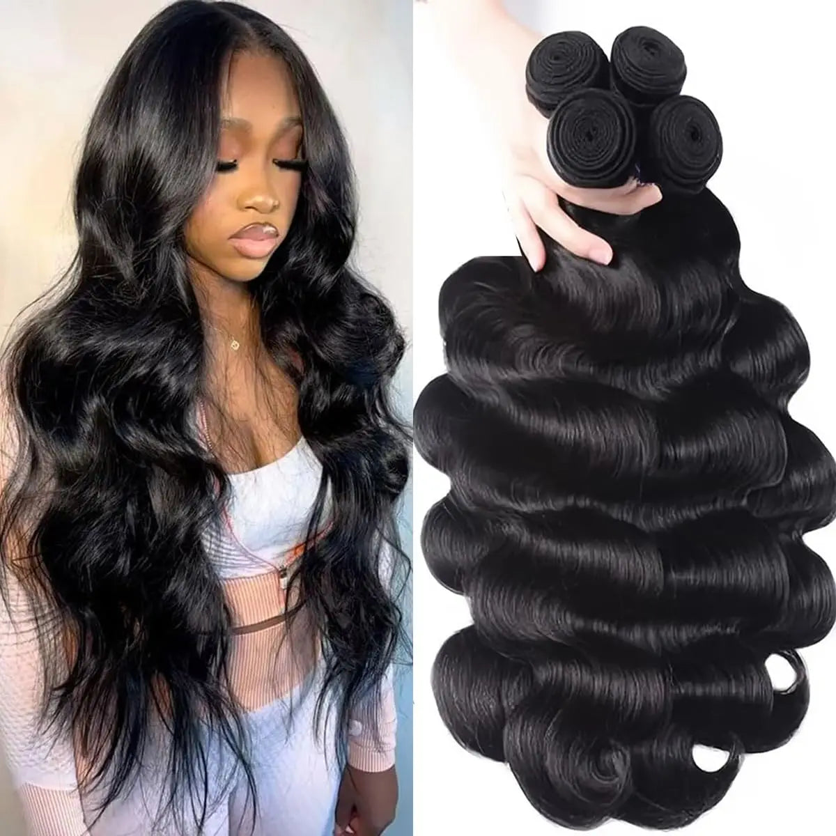 Brazilian Human Hair Bundles 12A Body Wave Bundles Human Hair Brazilian Body Wave Virgin Hair Weave Bundles Deals Human Hair