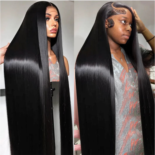 200% Density Hd Lace Front Wigs Human Hair Straight 13x4 Full Frontal Real Large Lace Wig 15A Grade 100% Virgin Human Hair