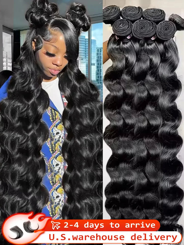 40 50 Inch Body Wave Bundles 100% Brazilian Human Hair 16A 4 5 Bundle Black Remy Raw Virgin Human Hair Double Bundles Extensions