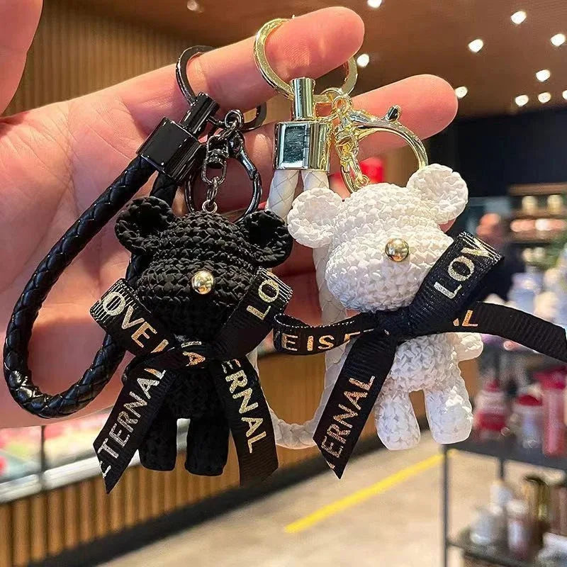 Cartoon Simple Mechanical Bear Cute Niche Doll Keychain Chain Bag Personalized Small Pendant Accessory Keychain Decorative Gifts