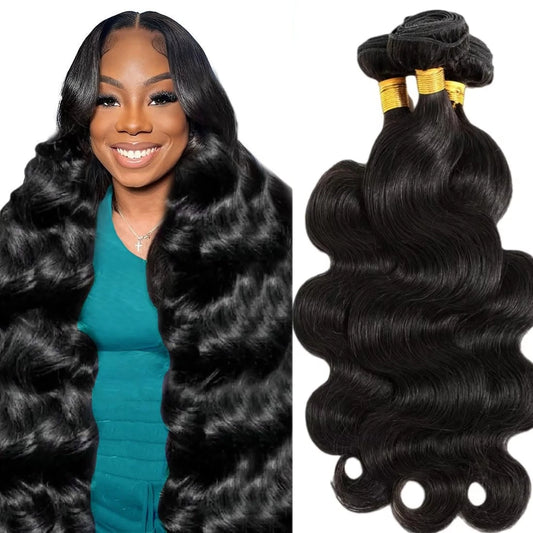 Human Hair Bundles Body Wave Human Hair 1 3 Bundles Human Hair Extensions Real Human Hair Bundles Natural Black Color Bundles