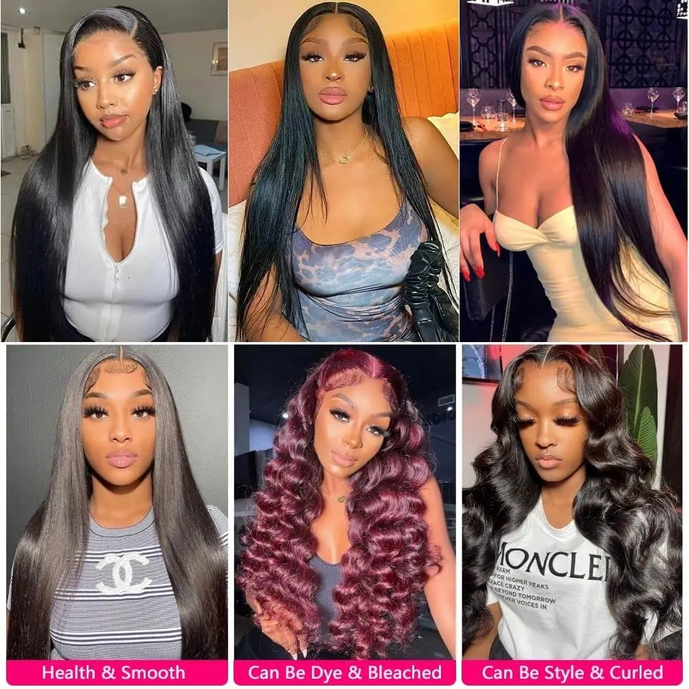 Human Hair Bundles Straight Hair Weave 1 3 4 Bundles Deals 100% Unprocessed Peruvian Virgin Hair Natural Black 1B Can Be Dyed