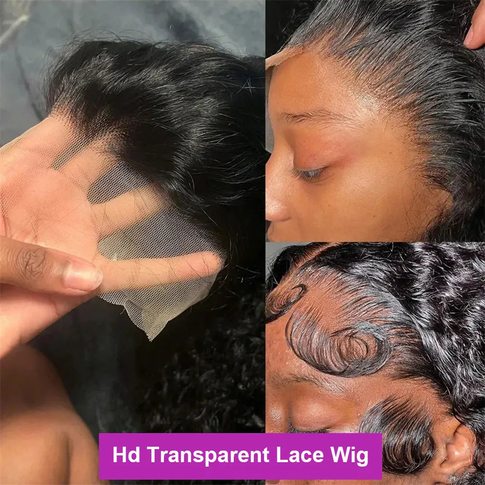 300% Density 13x6 Hd Transparent Loose Deep Wave Lace Frontal Wig Brazilian 40 46 Inch 13x4 360 Curly Lace Front Wigs For Women