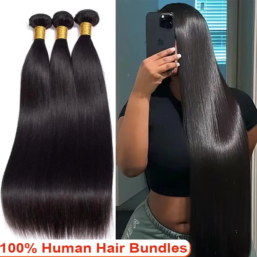 40 50 Inch Body Wave Bundles 100% Brazilian Human Hair 16A 4 5 Bundle Black Remy Raw Virgin Human Hair Double Bundles Extensions