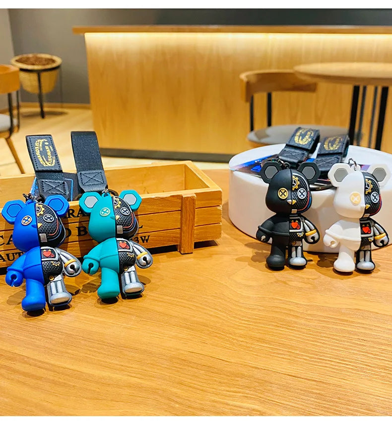 Cartoon Simple Mechanical Bear Cute Niche Doll Keychain Chain Bag Personalized Small Pendant Accessory Keychain Decorative Gifts