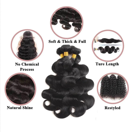 Brazilian Human Hair Bundles 12A Body Wave Bundles Human Hair Brazilian Body Wave Virgin Hair Weave Bundles Deals Human Hair