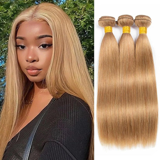 Straight Hair Bundles Human Hair 100% Unprocessed Virgin honey blond Hair Bundles Chocolate Brown reddish brown Straight Bundles