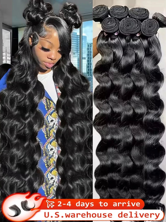 40 50 Inch Body Wave Bundles 100% Brazilian Human Hair 16A 4 5 Bundle Black Remy Raw Virgin Human Hair Double Bundles Extensions