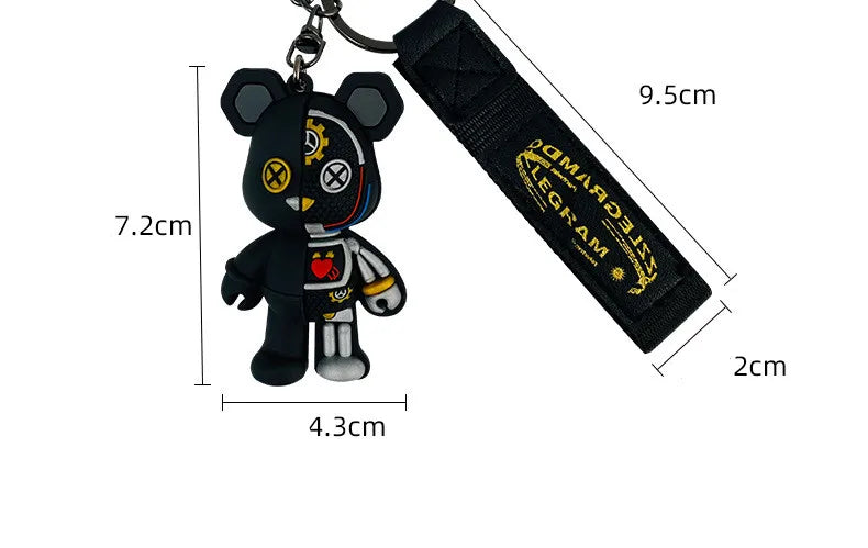 Cartoon Simple Mechanical Bear Cute Niche Doll Keychain Chain Bag Personalized Small Pendant Accessory Keychain Decorative Gifts