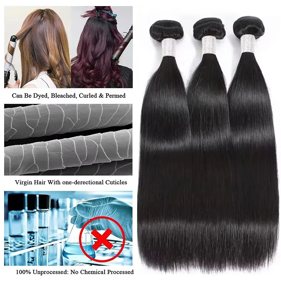 40 50 Inch Body Wave Bundles 100% Brazilian Human Hair 16A 4 5 Bundle Black Remy Raw Virgin Human Hair Double Bundles Extensions