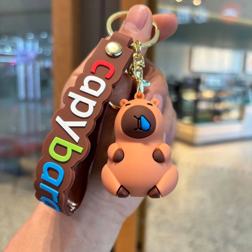 Cute Capybara Animal Keychains For Creative Car Keychain Cartoon Capibala Pendant Women Doll Keyring Charm Holiday Gifts Jewelry